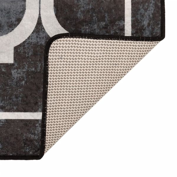 vidaXL Teppich Waschbar Schwarz und Weiß 160x230 cm Rutschfest