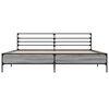 vidaXL Bettgestell Grau Sonoma 200x200 cm Holzwerkstoff und Metall