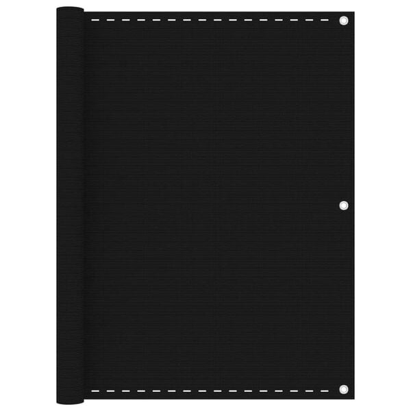 vidaXL Balkon-Sichtschutz Schwarz 120x600 cm HDPE