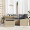 vidaXL Gartensofa-set mit Kissen 5 pcs Beige und Hellgrau Poly-Rattan