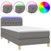 vidaXL Boxspringbett mit Matratze & LED Dunkelgrau 100x200 cm Stoff