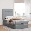 vidaXL Ottoman-Bett mit Matratze Hellgrau 100x200 cm Stoff