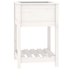 vidaXL Pflanzk&uuml;bel mit Ablage Wei&szlig; 54x54x81 cm Massivholz Kiefer