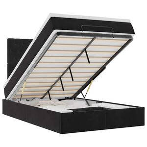 vidaXL Ottoman-Bett mit Matratzen & LEDs Schwarz 120x200 cm Samt