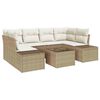 vidaXL Sofa Set mit Kissen 7 pcs Beige Poly Rattan