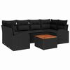 vidaXL Gartensofa-set 7 stk. Schwarz Poly-Rattan