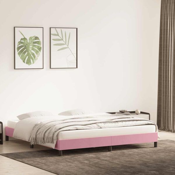 vidaXL Bettgestell ohne Matratze Rosa 180x220 cm Samt