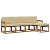 vidaXL Outdoor-Sofagarnitur mit Kissen 5 pcs Natur und Beige