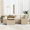 vidaXL Garten Essgruppe mit Kissen Beige und Creme 100 x 55 x 73 cm