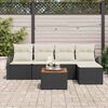vidaXL Gartensofa-set mit Kissen 6 pcs Schwarz Poly-Rattan