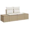 vidaXL Gartensofa-set mit Kissen mit Speicher 9 pcs Beige Poly Rattan