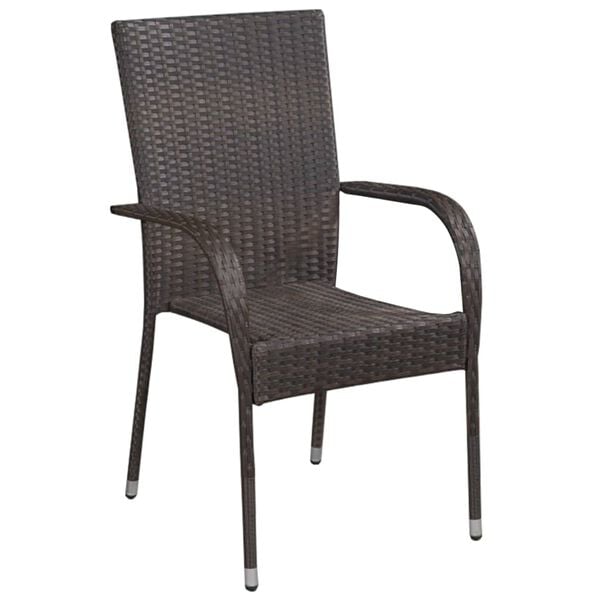 vidaXL 5-tlg. Garten-Essgruppe Poly Rattan Braun