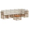 vidaXL Gartensofa-set 7 pcs Nat&uuml;rlich und Cremwei&szlig; Poly-Rattan