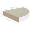 vidaXL Eck-Schweberegale 2 Stk. Eichen-Optik und Wei&szlig; 35x35x3,8 cm MDF