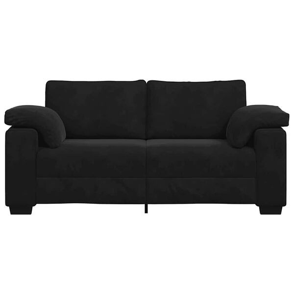vidaXL Zweisitzer-Sofa Schwarz 180x77x82 cm Samt