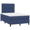 vidaXL Boxspringbett mit Matratze & LED Blau 120x190 cm Stoff