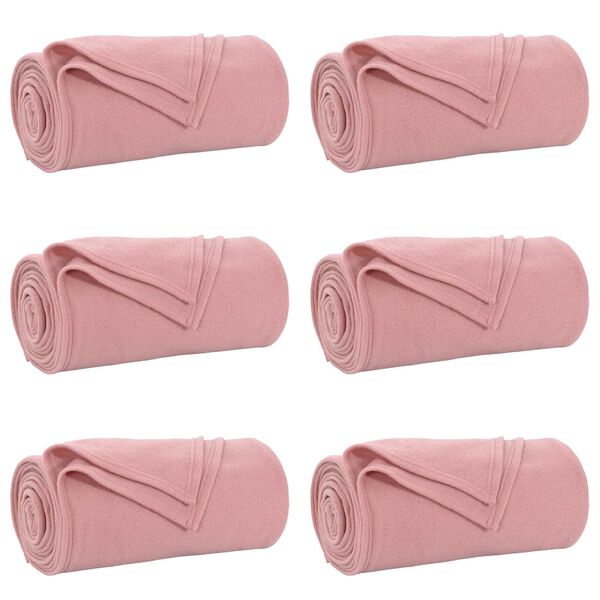 vidaXL Wohndecken 6 pcs Rosa 240 x 220 cm Fleece