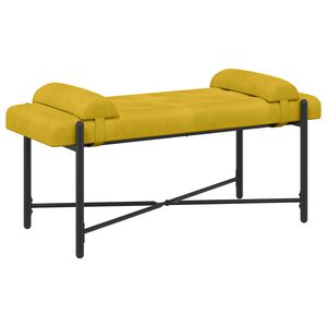 vidaXL Knopfgepolsterte Bank mit Kissen Gelb 110 x 40 x 46 cm Samt