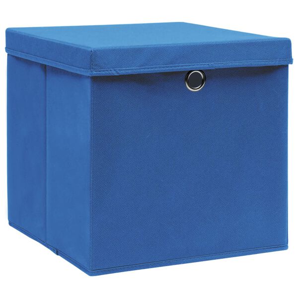 vidaXL Aufbewahrungsboxen mit Deckeln 4 Stk. 28x28x28 cm Blau