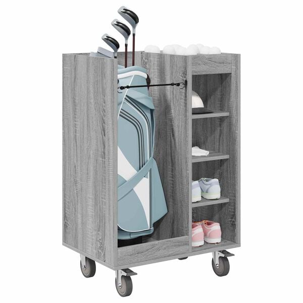 vidaXL Golf Schrank Mit Rad Uni Graues Sonoma 65 x 45 x 98 cm
