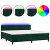 vidaXL Boxspringbett mit Matratze & LED Dunkelgr&uuml;n 200x200 cm Samt