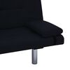 vidaXL Schlafsofa mit zwei Kissen Schwarz Polyester