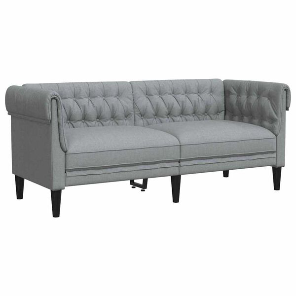 vidaXL Wohnzimmer Couch 2 pcs Hellgrau Stoff