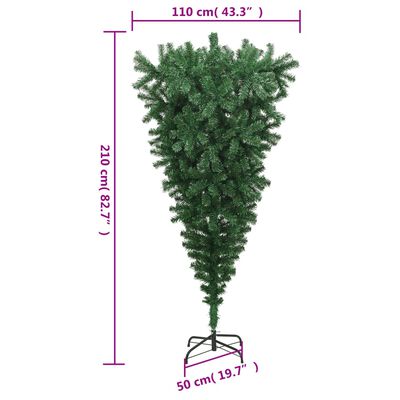 vidaXL Künstlicher Weihnachtsbaum mit Ständer Umgekehrt Grün 210 cm
