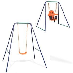 vidaXL 2-in-1 Einzelschaukel und Babyschaukel Orange