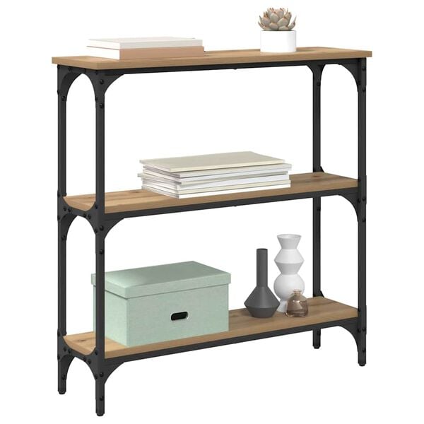vidaXL Konsolentisch Artisan-Eiche 75 x 22,5 x 75 cm Holzwerkstoff