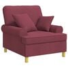 vidaXL XL-Sessel mit Kissen Weinrot Stoff