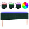 vidaXL LED Kopfteil Dunkelgr&uuml;n 180x5x78/88 cm Samt