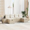 vidaXL Gartensofa-set mit Kissen mit Speicher 6 pcs Beige Poly-Rattan