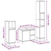 vidaXL Badezimmerm&ouml;bel-Set 3 pcs Schwarz Eichen-Optik 30 x 30 x 190 cm