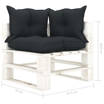 vidaXL 6-tlg. Garten-Lounge-Set Paletten mit Anthrazit-Kissen Holz