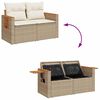vidaXL Gartensofa-set mit Kissen 13 pcs Beige und Creme Poly-Rattan