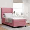 vidaXL Boxspringbett mit Matratze Rosa 200 x 90 cm Polyester