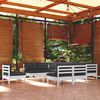 vidaXL 11-tlg. Garten-Lounge-Set mit Kissen Weiß Kiefer Massivholz