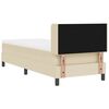 vidaXL Boxspringbett mit Matratze mit Kopfteil Creme 200 x 80 cm Stoff