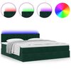 vidaXL Ottoman-Bett mit Matratze & LEDs Dunkelgr&uuml;n 160x200 cm Samt