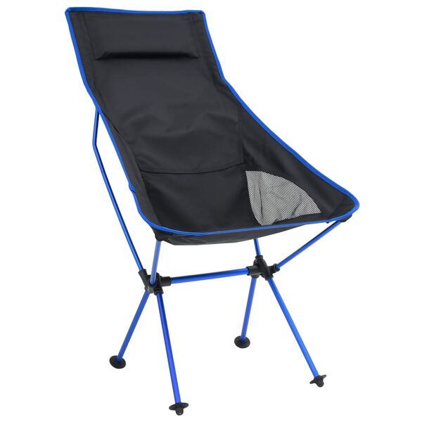 vidaXL Klappbarer Campingstuhl PVC und Aluminium Schwarz