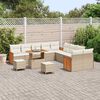vidaXL Gartensofa-set mit Kissen 17 pcs Beige und Creme Poly-Rattan