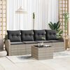 vidaXL Gartensofa-set Hellgrau 55 x 55 x 37 cm Poly-Rattan