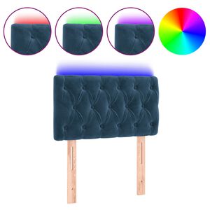 vidaXL LED Kopfteil Dunkelblau 80x7x78/88 cm Samt