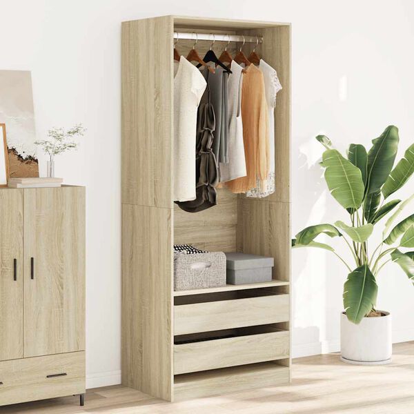 vidaXL Kleiderschrank Sonoma-Eiche 80x50x200 cm Holzwerkstoff