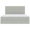 vidaXL Bett mit Stauraum und LED Hellgrau 180 x 200 cm Samt