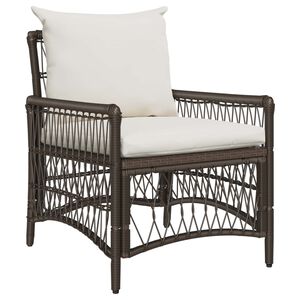vidaXL Gartenstuhl mit Kissen Braun 73 x 61 x 77 cm Poly-Rattan