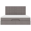 vidaXL Ottoman-Bett mit Matratze Taupe 160x200 cm Stoff