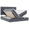 vidaXL LED-Speicherbett mit Matratze Dunkelgrau 200 x 200 cm Samt