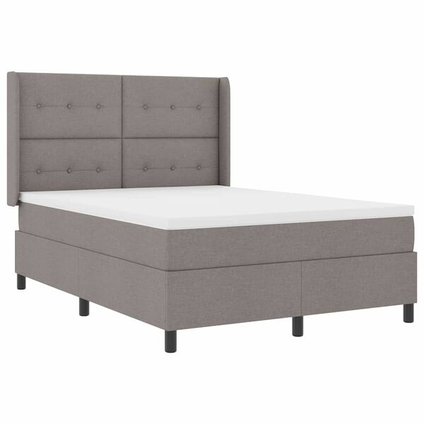 vidaXL Boxspringbett mit Matratze Taupe 160 x 200 cm Stoff